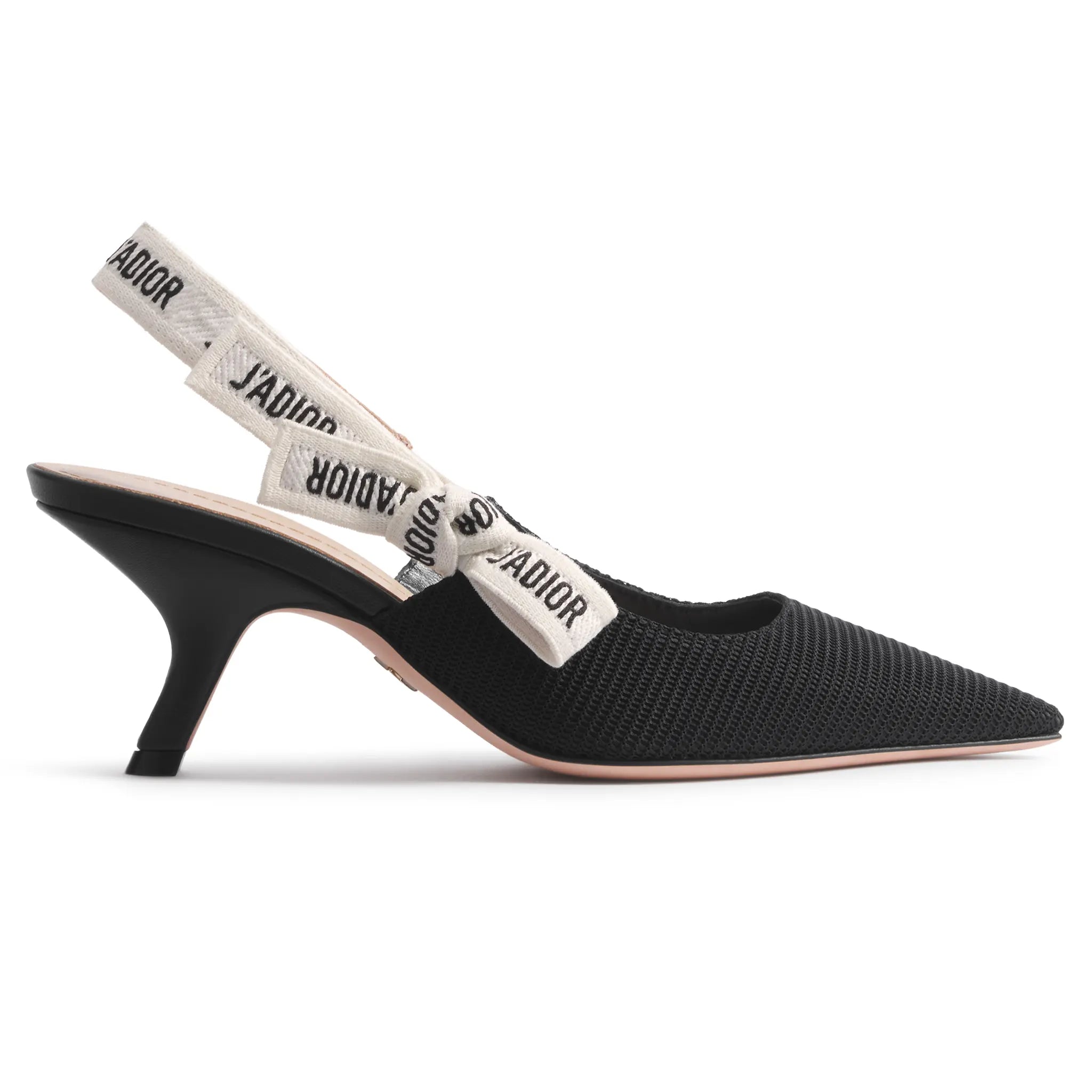 Side View of Dior J'Adior Technical Fabric Black Slingback Pump KCC200TFL_S900